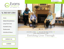 Tablet Screenshot of evansmemorialhome.com